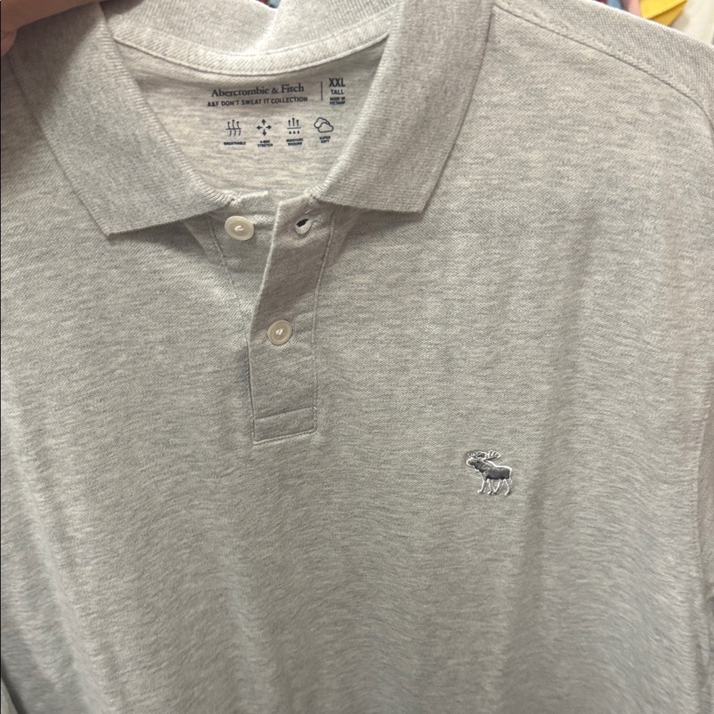 Abercrombie & Fitch Light Gray Polo Shirt
